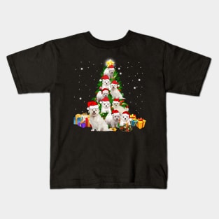 Bichon Frises Christmas Tree Kids T-Shirt